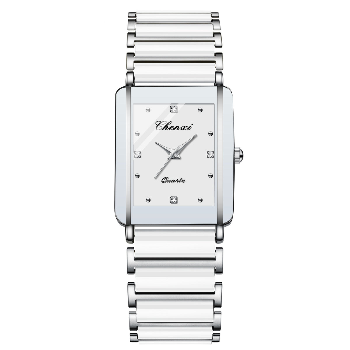 Square Couple Watch for Women and Men Ceramic Quartz Watch