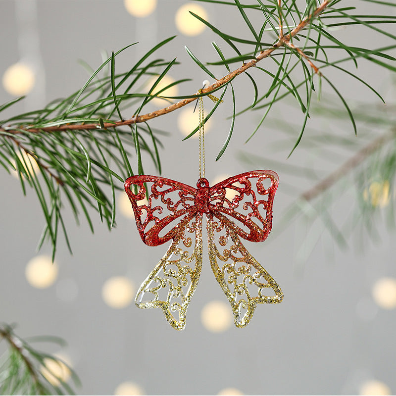 New Christmas Decoration Glitter Acrylic Pendant Transparent Powder Snowflake Charm for Christmas Tree Decoration