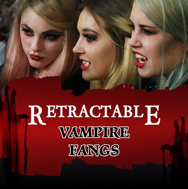 Halloween Vampire Teeth Retractable Dentures Zombie Teeth Small Tiger Teeth Vampire Fangs Retractable Dentures For Adult Kids