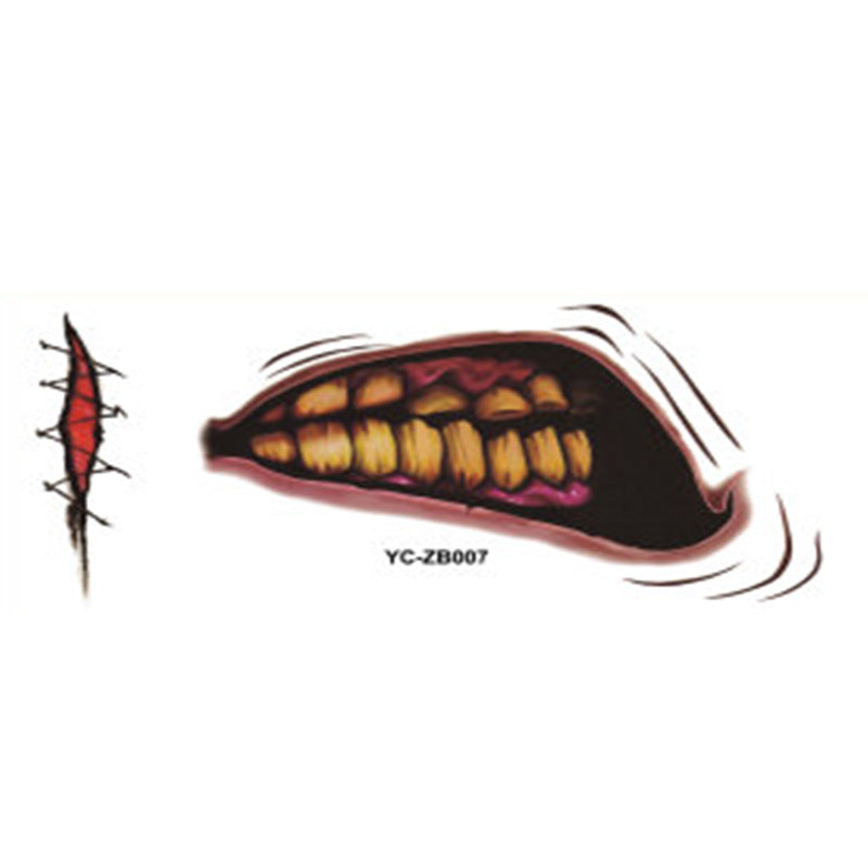Halloween Mouth Tattoo Stickers Horror Lip DIY Decoration BIG MOUTH TATTOOS