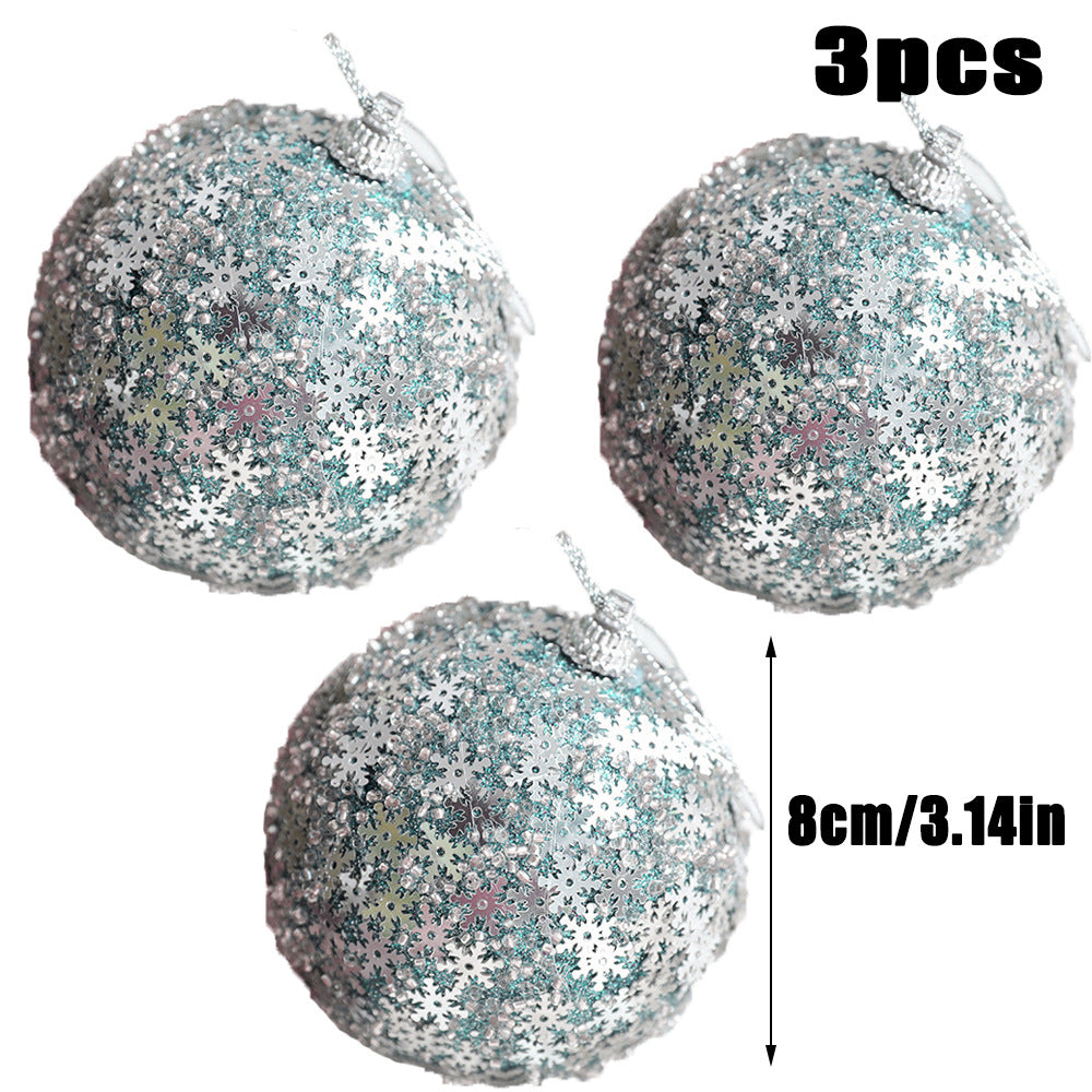 Star blue foam ball Christmas ball decoration package Christmas tree pendant 8cm festival decoration accessories