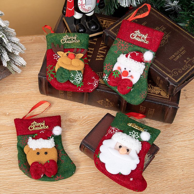 Christmas Socks Gift Bag Cartoon Kids Gift Socks Large and Small Sizes Christmas Small Gift Decoration Sock Ornaments