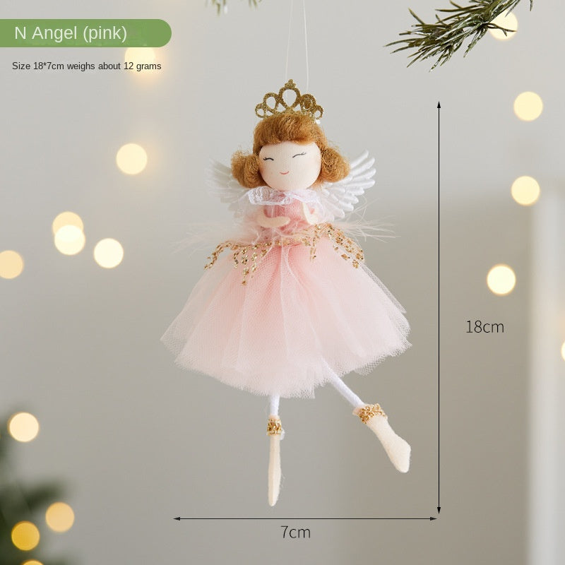 Christmas Angel Girl Ornament Christmas Tree Decoration Cute Doll Hanging Ornament Festival Scene Atmosphere Decoration Hanging Decor
