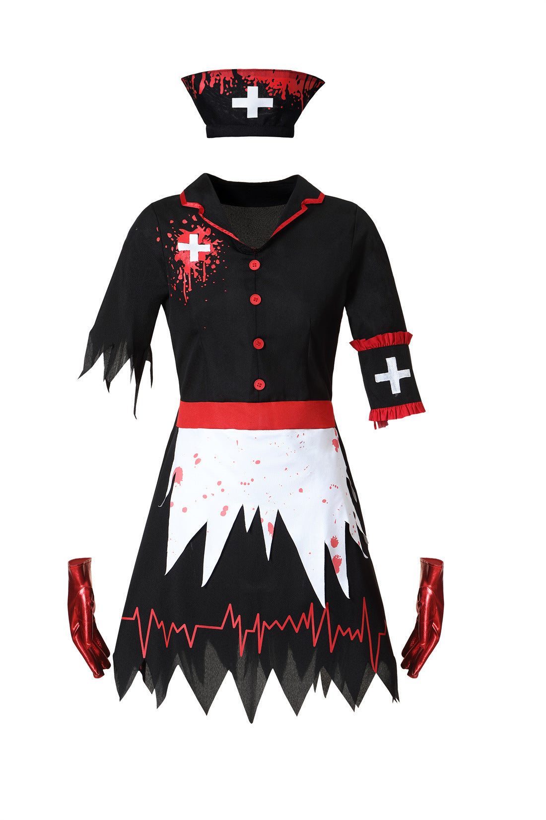 Halloween Vampire Nurse Horror Zombie Cosplay Costume Dress for Women