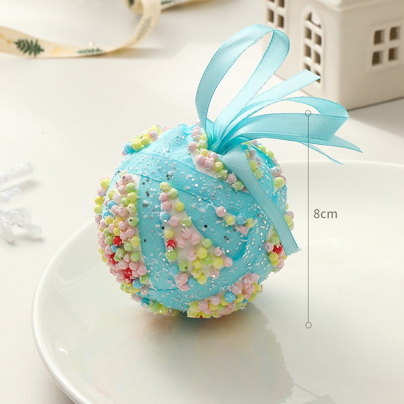 Christmas Decoration Festival Scene Decoration Christmas Tree Ornament Handmade DIY Macaron Christmas Ball Small Hanging Decor