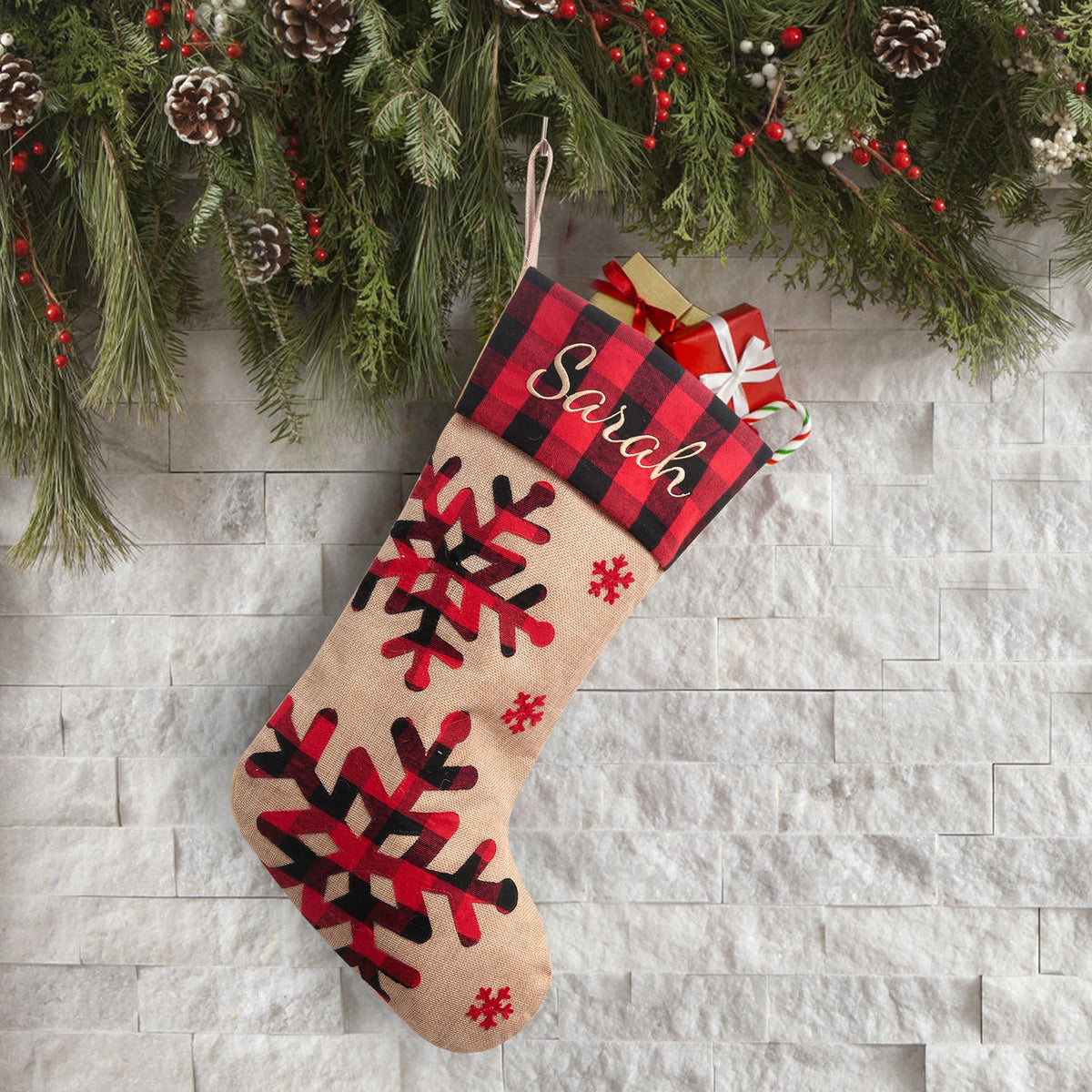 Christmas Decoration Large Machine Embroidered Christmas Socks Christmas Gebu Elk Snowflake Children's Gift Socks Pendant