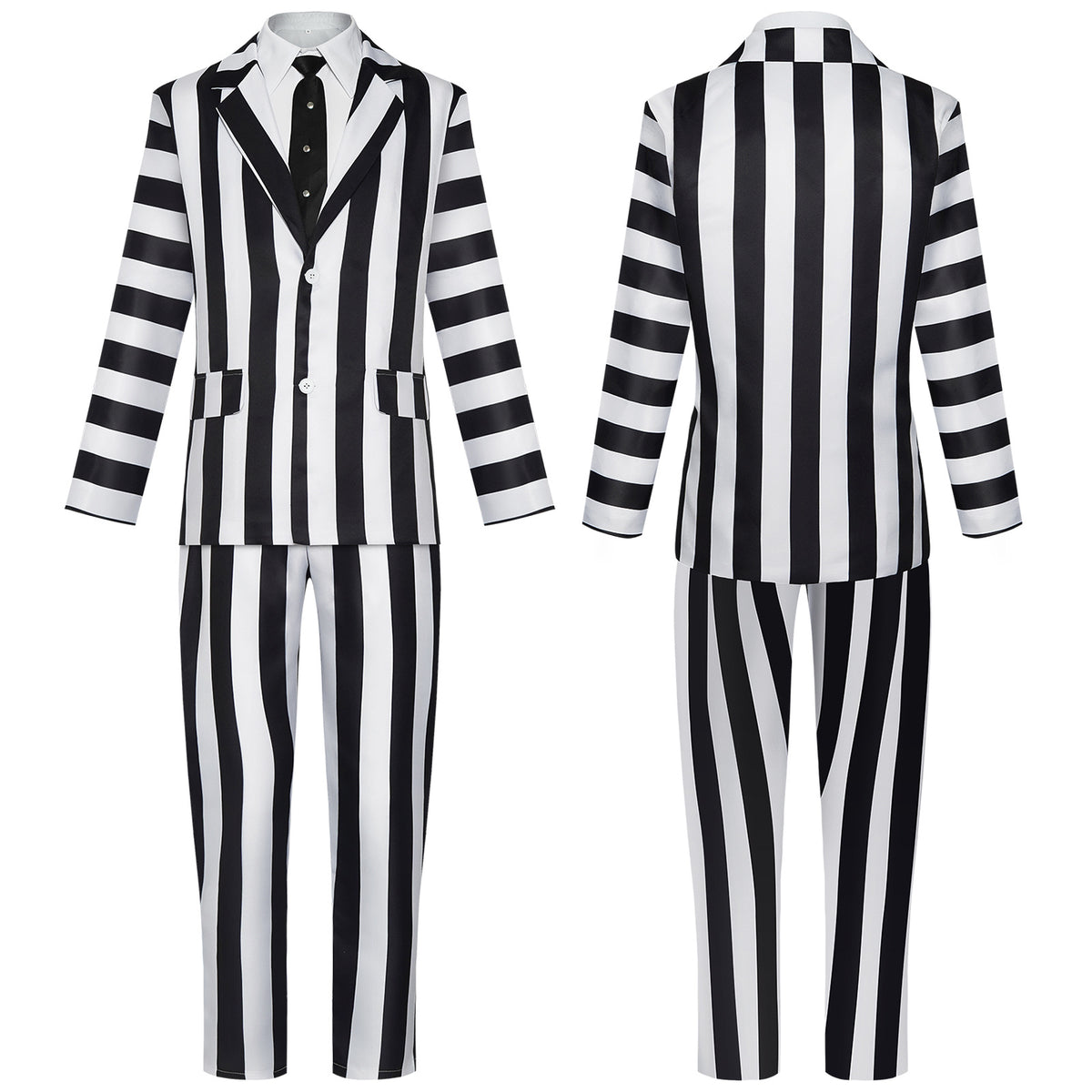 Halloween Beetlejuice Michael Keaton Costume Cosplay Suit Performance Outfit