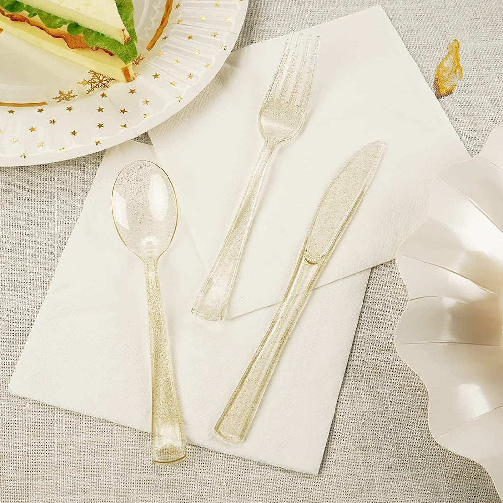 Disposable Plastic Ps Spoon, Gold Powder Spoon, Silver Powder Fork, Glitter Powder Fork, Spoon, Tableware Set