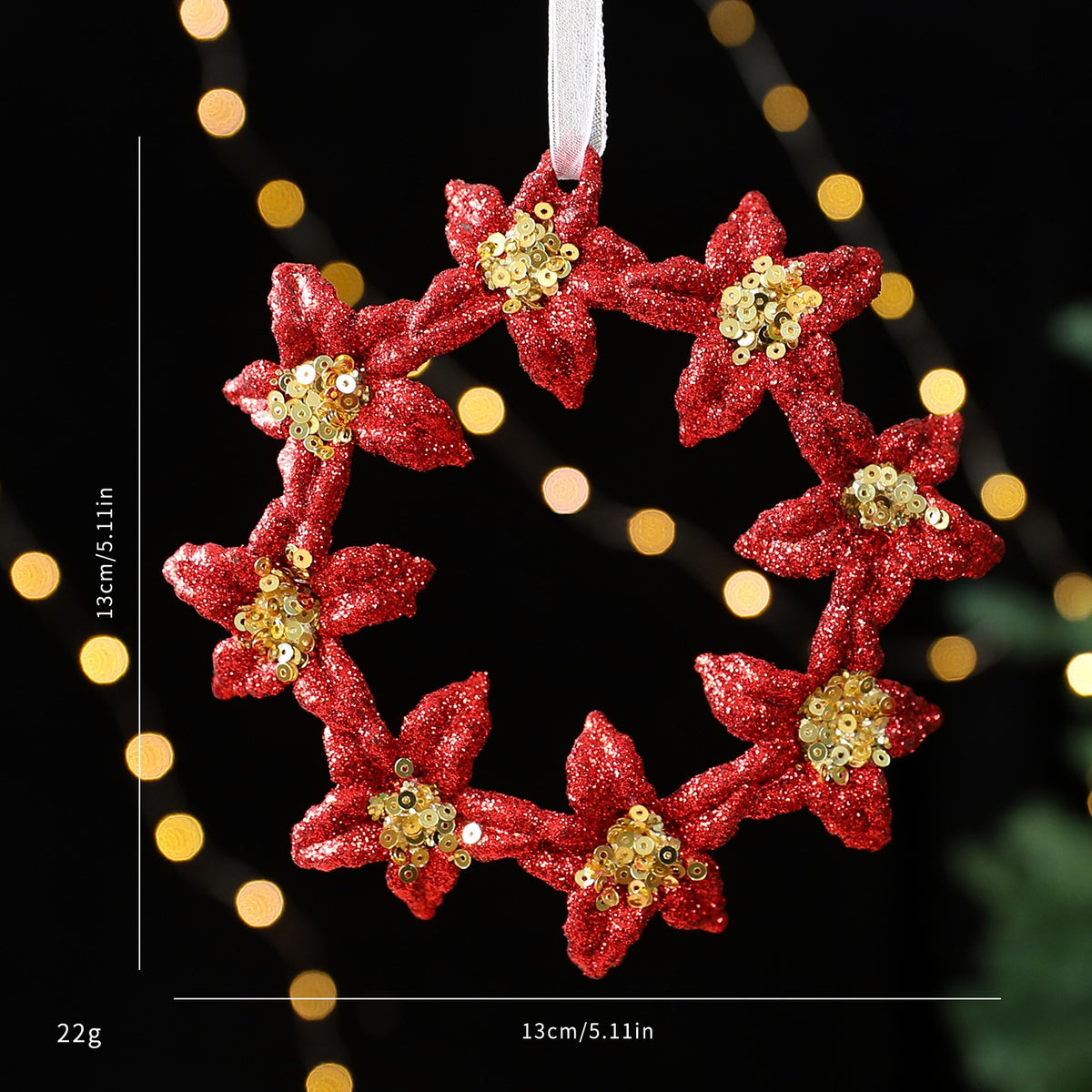 Saintyuan PC Sequin Glitter Pendant Christmas Decoration Snowflake Ornament for Christmas Tree Decoration