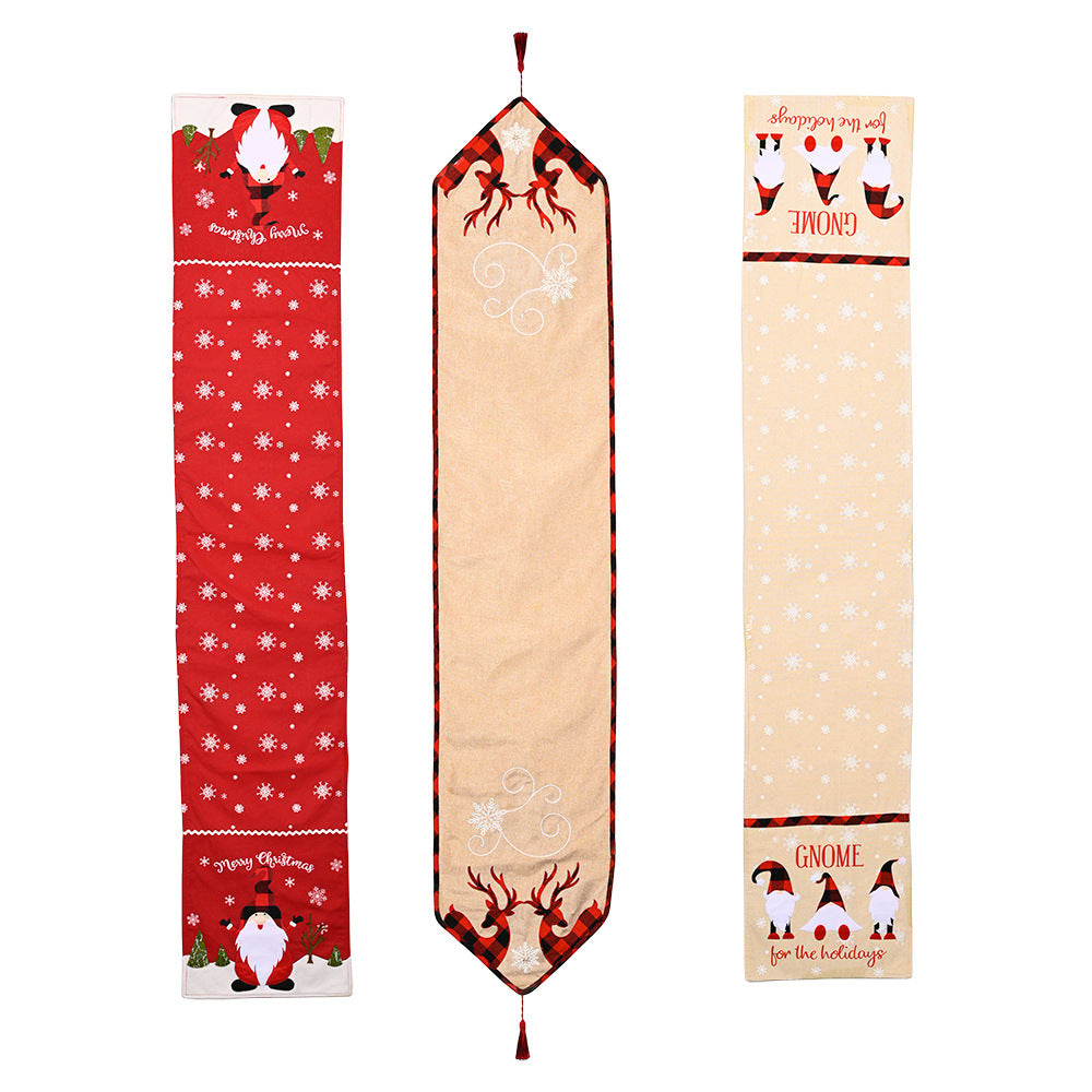 Christmas Decoration Faceless Elderly Table Flag Snowflake Tablecloth Creative European Christmas Tea Table Decoration Meal Mat