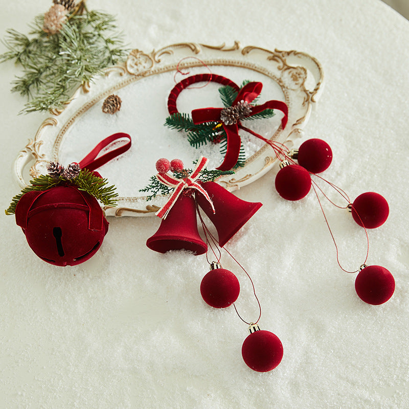 Christmas Decoration Bow with Double Bells Hanging Ornament for Store Display, Festival Event Christmas Tree Decor and Party Decoration Accessories