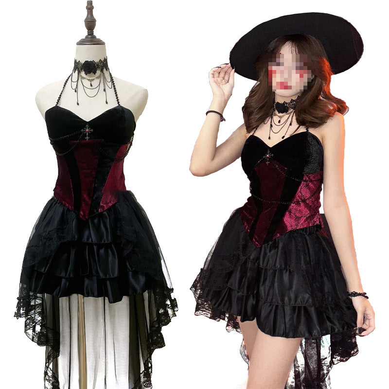 Halloween Cosplay Duke Costume Dark Style Sleeveless Short Dress Set Sexy Halloween Outfit