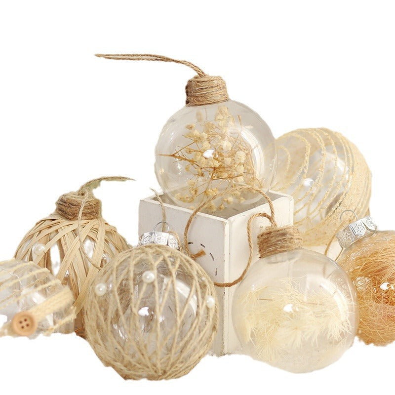 Christmas Tree Decorative Transparent Ball Ornament Hanging Decoration with Pendant Accessory