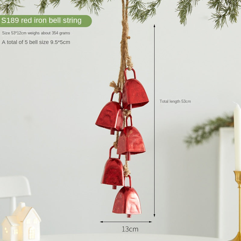 Christmas Atmosphere Decoration Iron Bell Hanging Ornament Christmas Tree Decor Wind Chime Hanging Decor Scene Decoration Pendant