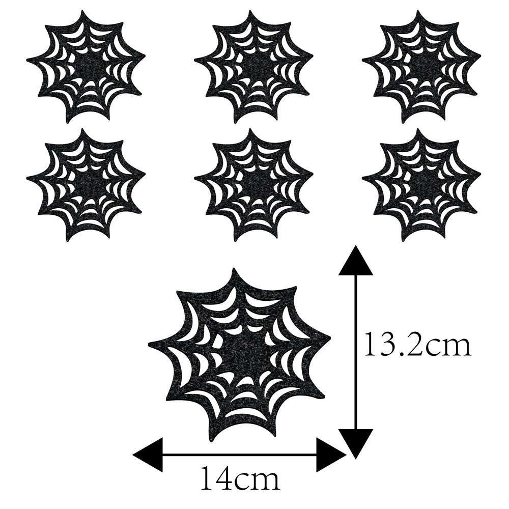 Halloween Party Decorative Coasters, Non-Woven Spiderweb Coasters, Halloween Table Decor