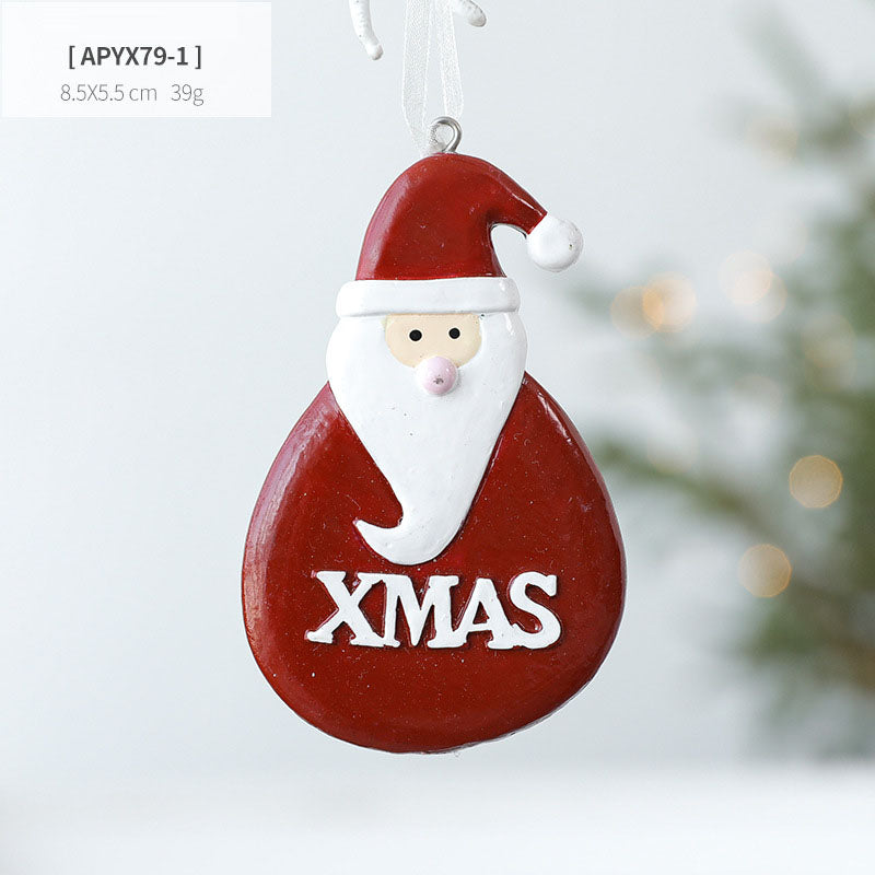 Christmas Decoration Decoration Santa Claus Snowman Christmas Tree Resin Small Pendant Pendant