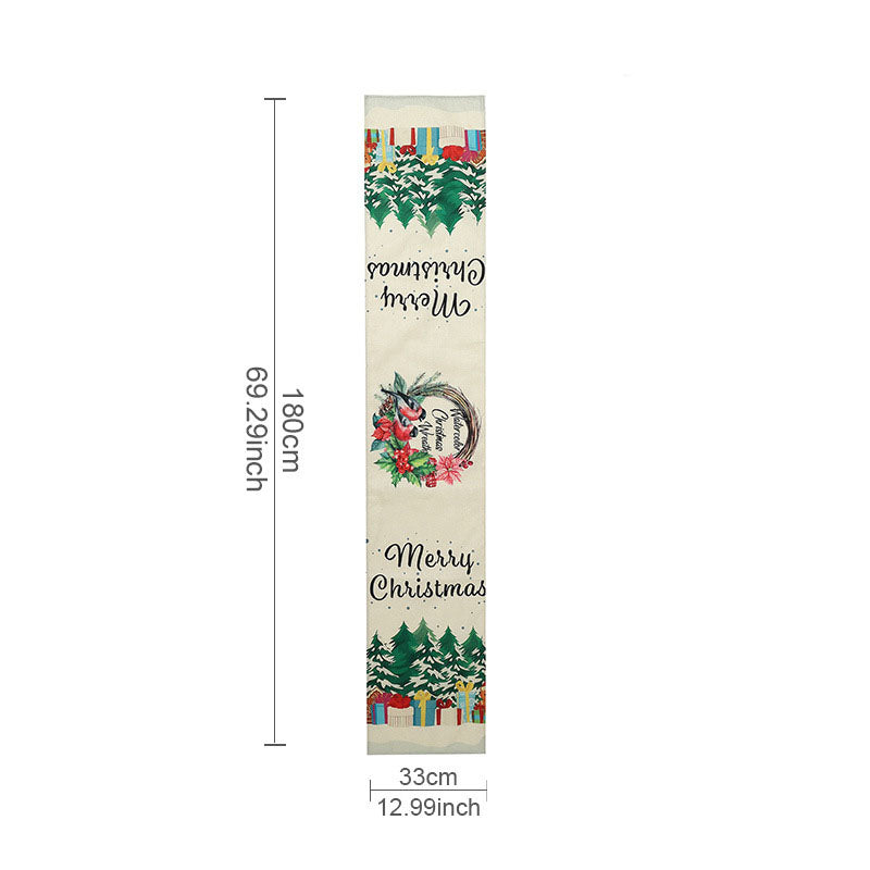 Christmas Decoration Linen Table Flag Christmas Creative Christmas Tree Wreath Printed Table Wallpaper Decoration