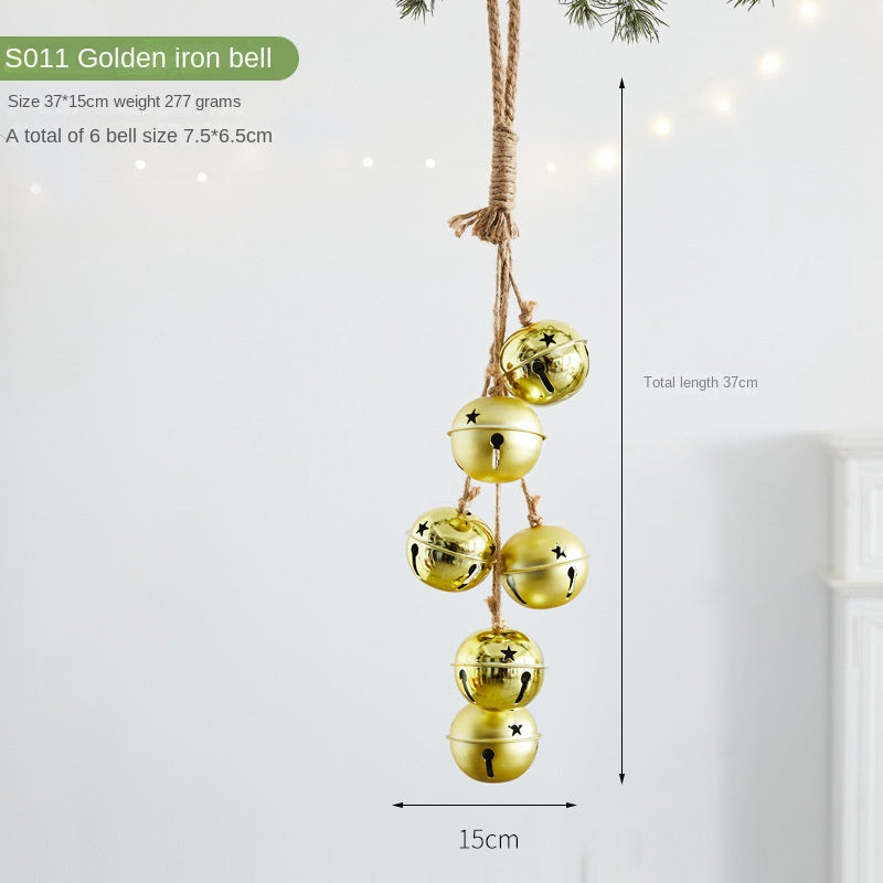 Christmas Atmosphere Decoration Iron Bell Hanging Ornament Christmas Tree Decor Wind Chime Hanging Decor Scene Decoration Pendant