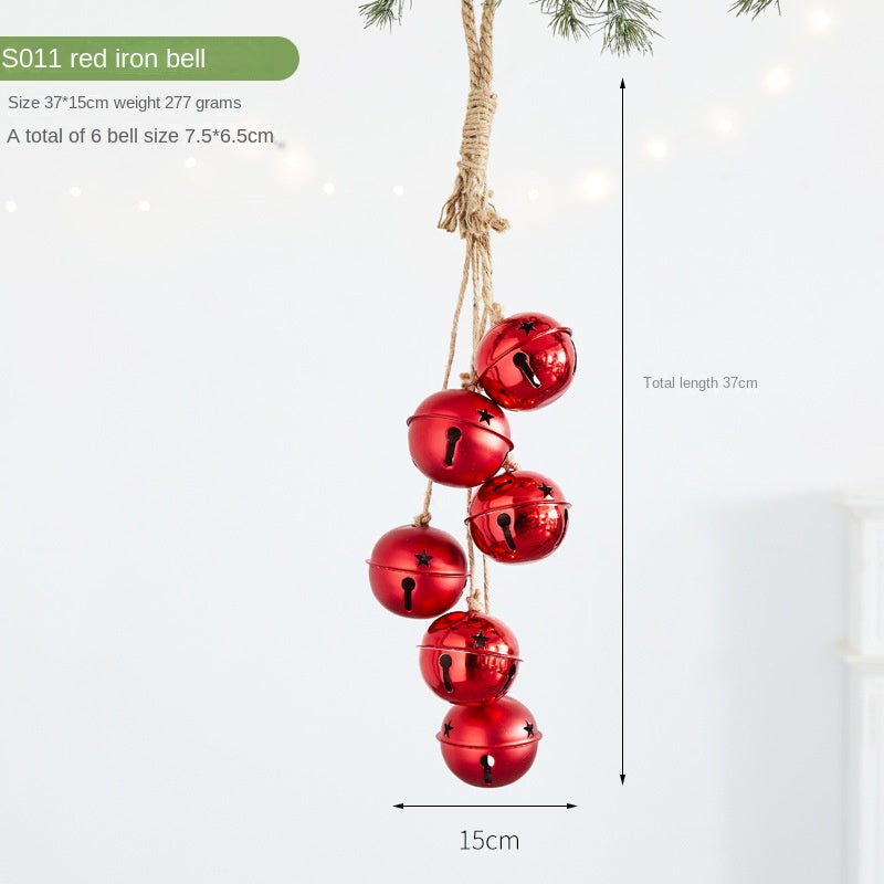 Christmas Atmosphere Decoration Iron Bell Hanging Ornament Christmas Tree Decor Wind Chime Hanging Decor Scene Decoration Pendant