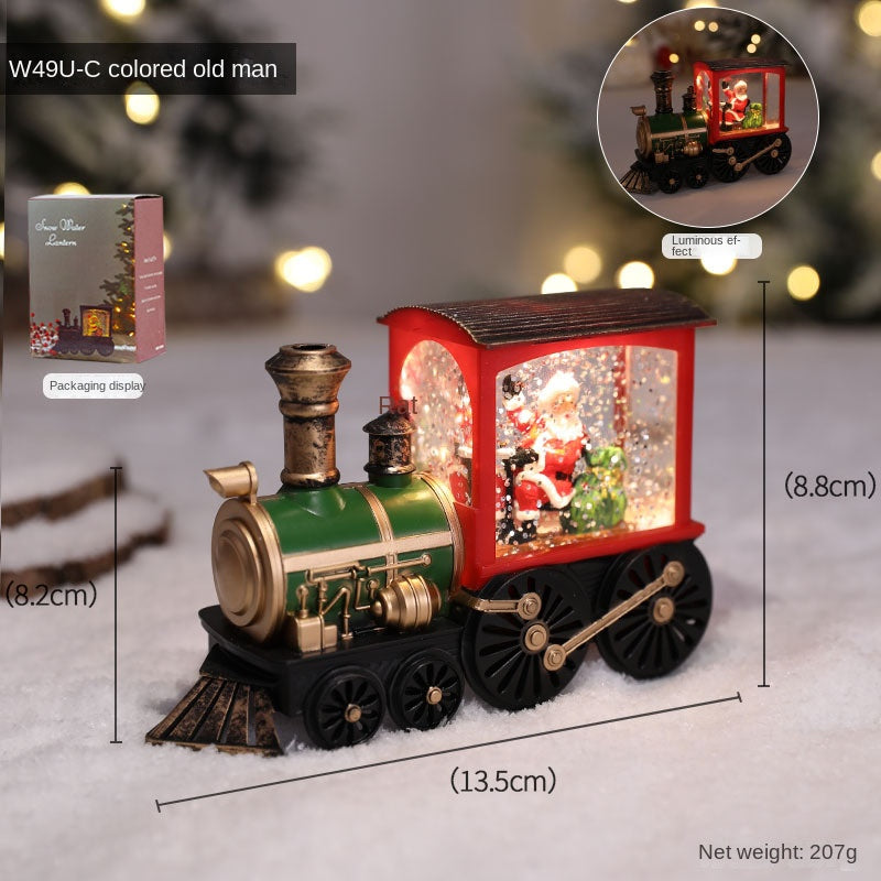 Christmas European Vintage Locomotive LED Warm Light Decoration