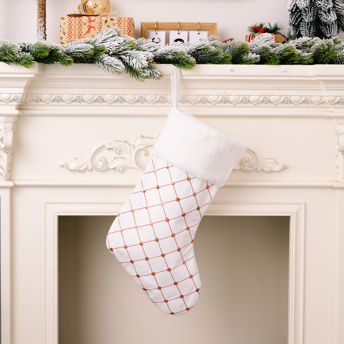 Christmas decoration supplies, high-end Christmas socks, red Christmas stockings, gift bags, tree hanging gift socks