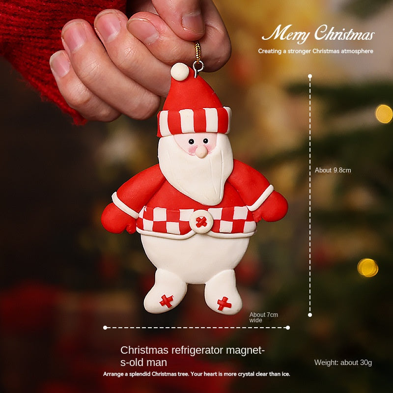 Christmas Decorations Christmas Gingerbread Man Atmosphere Decoration Christmas Tree Vintage Cute Resin Magnetic Fridge Sticker