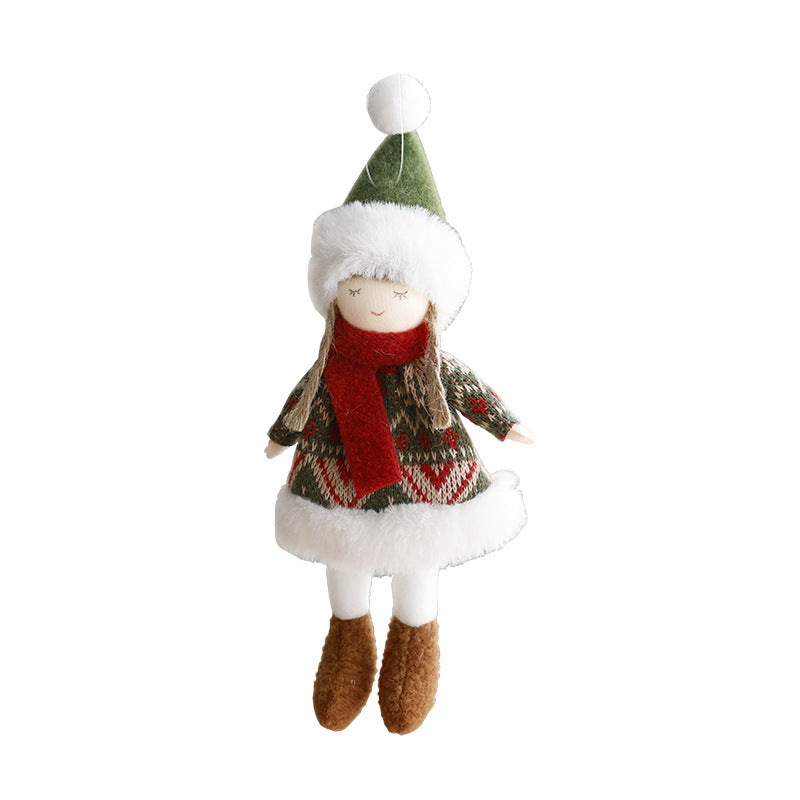 Christmas Decoration Fabric Doll Small Doll Pendant Plush Elk Santa Claus Snowman Christmas Tree Decoration