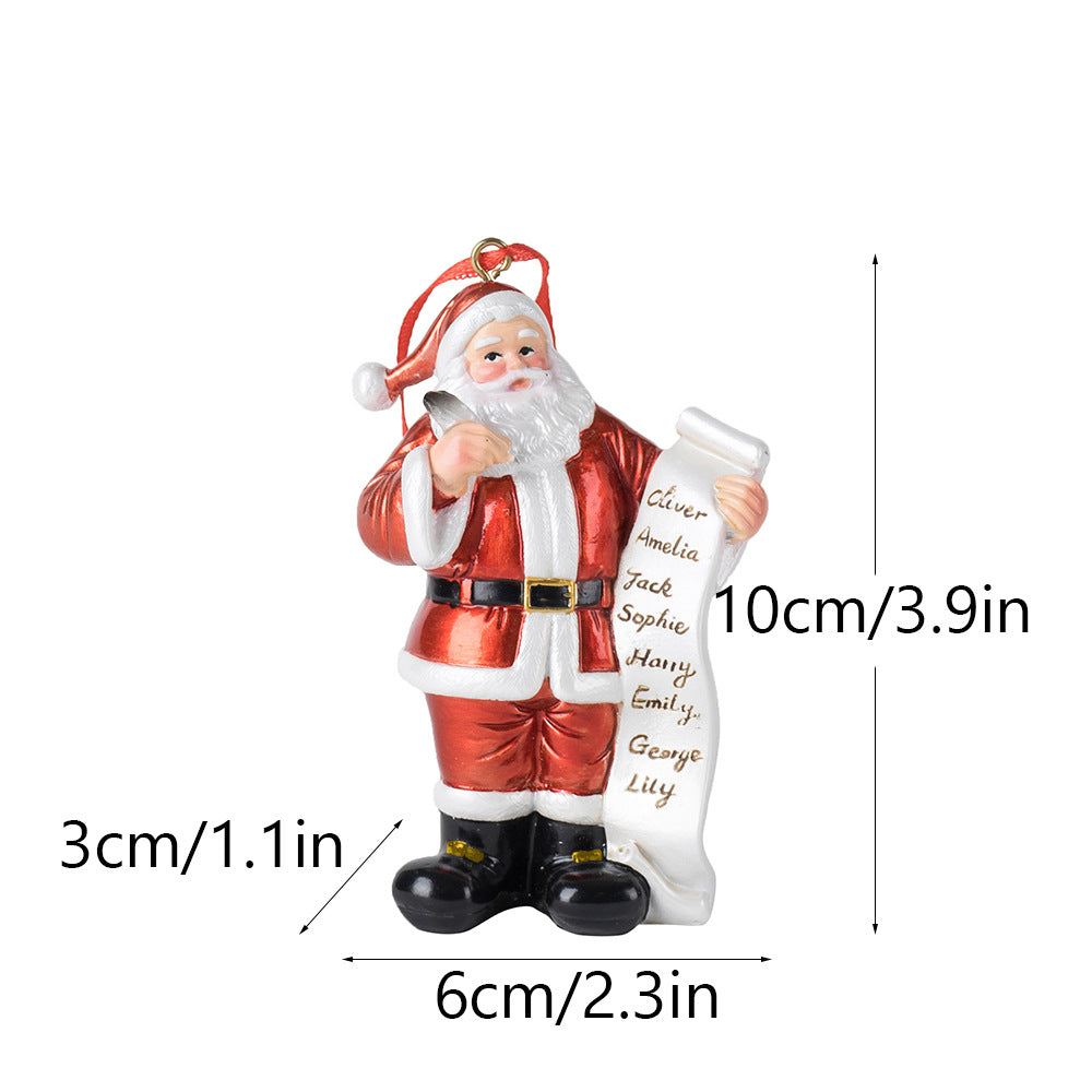 Santa Claus Christmas Pendant Home Christmas Tree Ornament Gift Decoration Resin Ornament