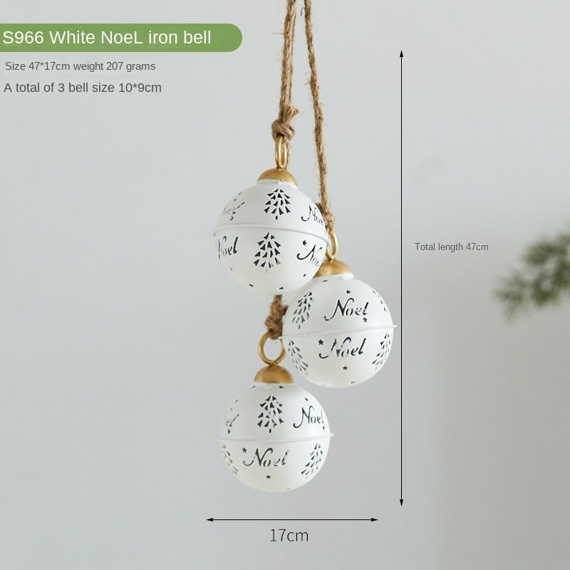 Christmas Atmosphere Decoration Iron Bell Hanging Ornament Christmas Tree Decor Wind Chime Hanging Decor Scene Decoration Pendant
