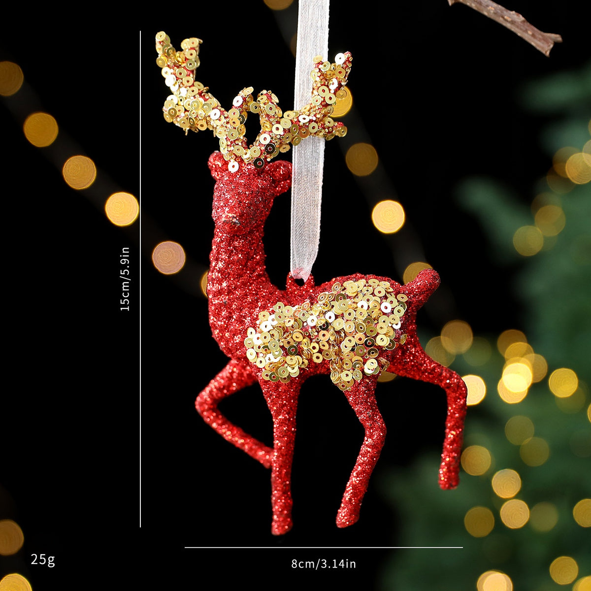 Saintyuan PC Sequin Glitter Pendant Christmas Decoration Snowflake Ornament for Christmas Tree Decoration