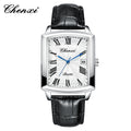 Casual Couple Watch, Morning Light Brand, Calendar Quartz Watch, Simple Square Design for Men and Women, Leather Strap