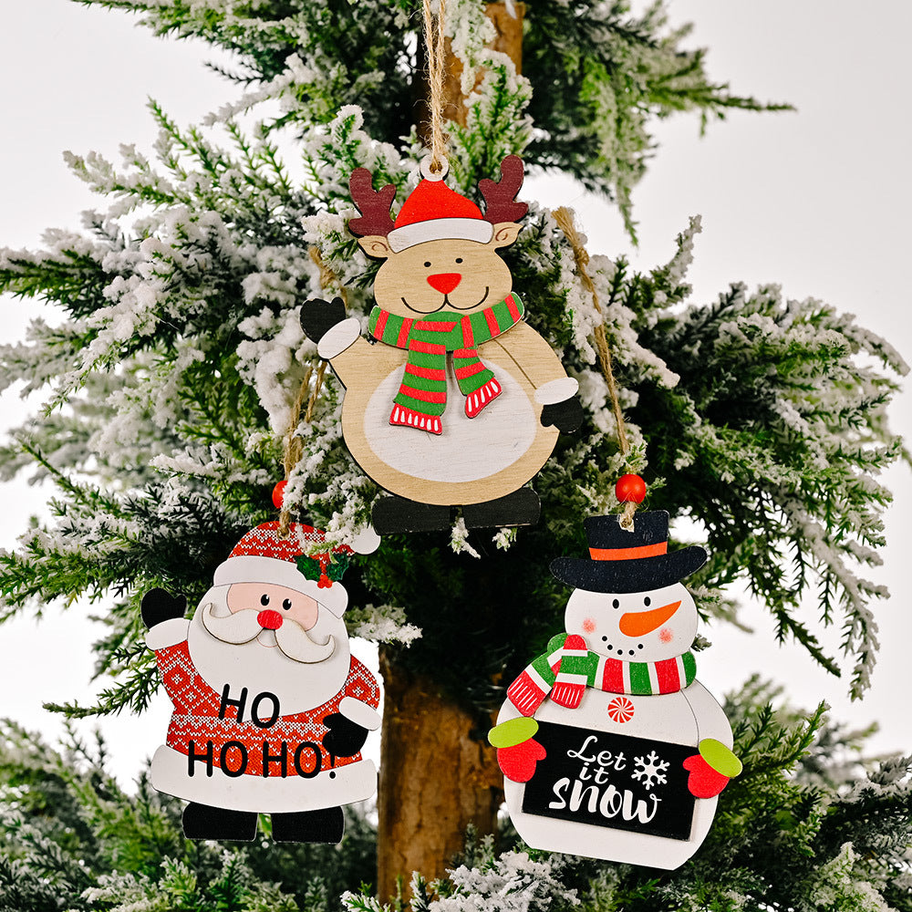 Christmas tree decoration, Christmas prints, wooden pendants, Christmas tree hanging decorations, home furnishings, shopping mall atmosphere decoration