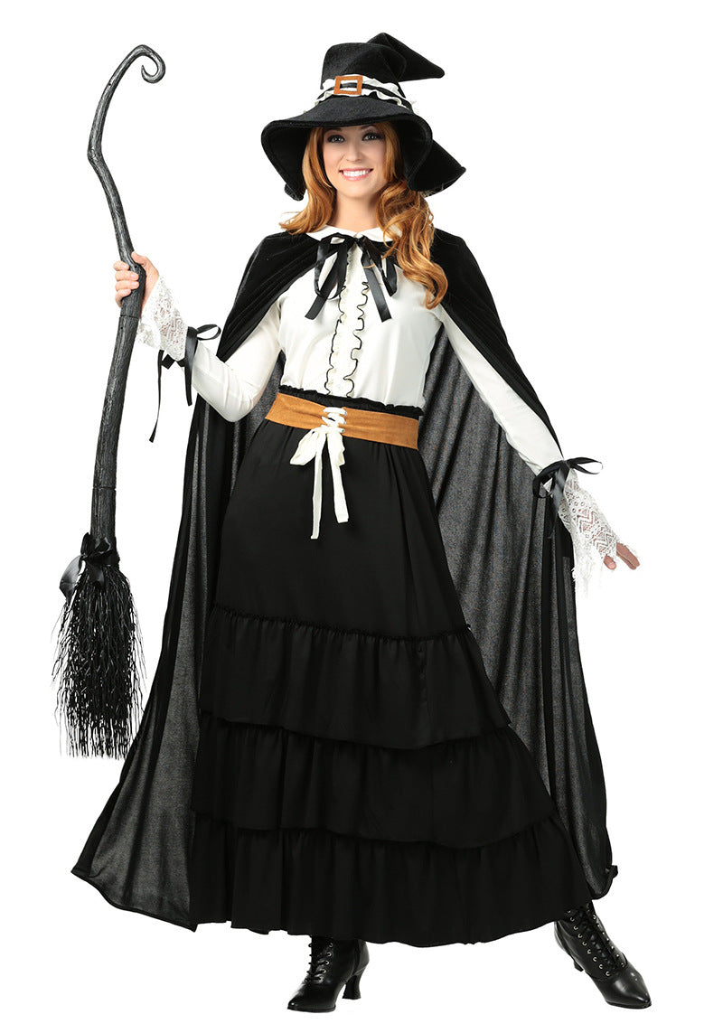 Halloween Costume Cosplay Witch Dress Set Adult Performance Outfit