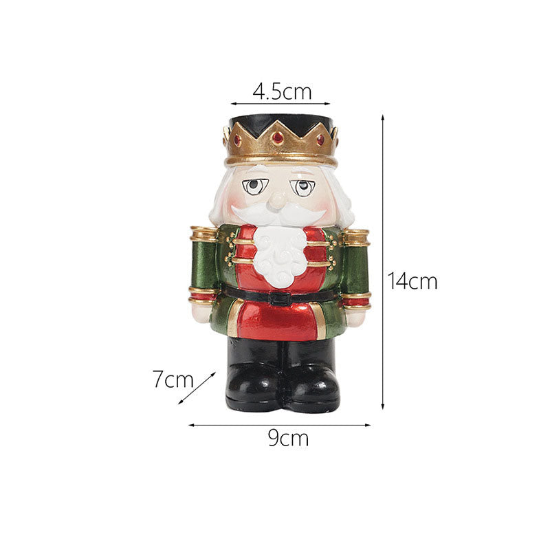 Christmas Nutcracker Candlestick Home Living Room Desktop Festive Atmosphere Candle Decoration Ornament