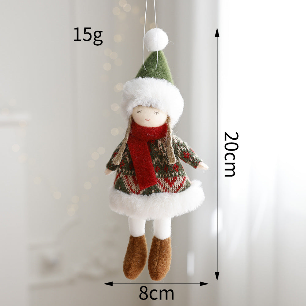 Christmas Decoration Fabric Doll Small Doll Pendant Plush Elk Santa Claus Snowman Christmas Tree Decoration