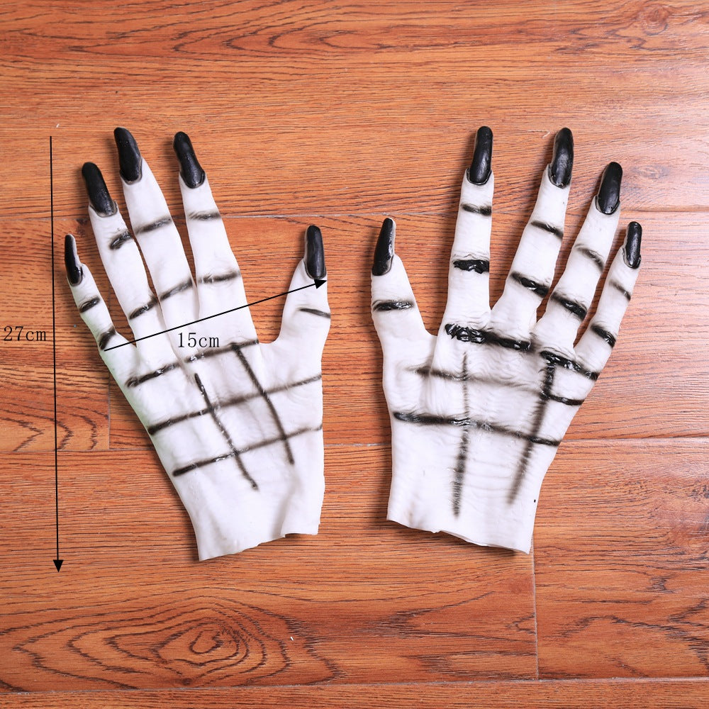 Halloween Horror Female Ghost Gloves Party Dress up Props Makeup Ball Supplies One Pair
