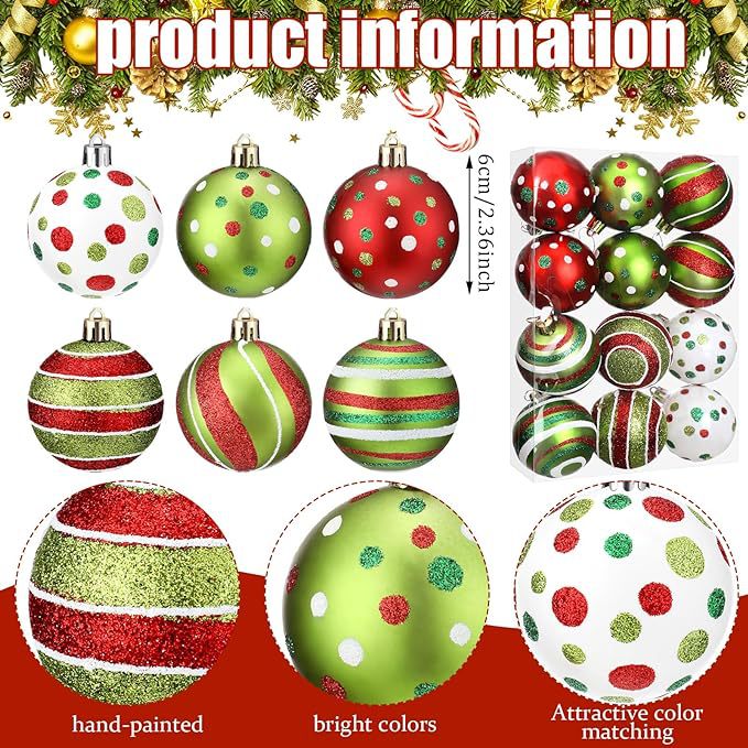 New hand-painted electroplated plastic Christmas ball set, Christmas tree pendant, shopping mall holiday decoration