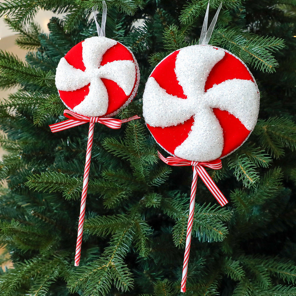 Santa Yuen New Red and White Decorative Foam Candy Cane Lollipop Ornament Christmas Decoration Christmas Tree Decoration