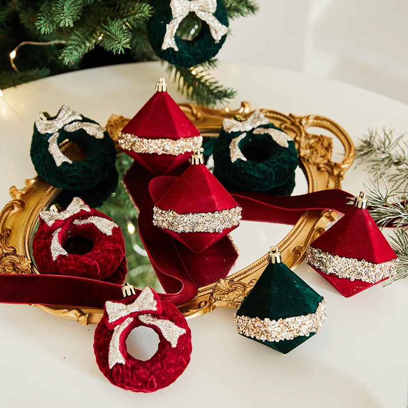 Christmas Red Irregular Ball New Christmas Tree Decoration Hanging Ball Reindeer Wreath Ornament Atmosphere Decoration Hanging Ornament