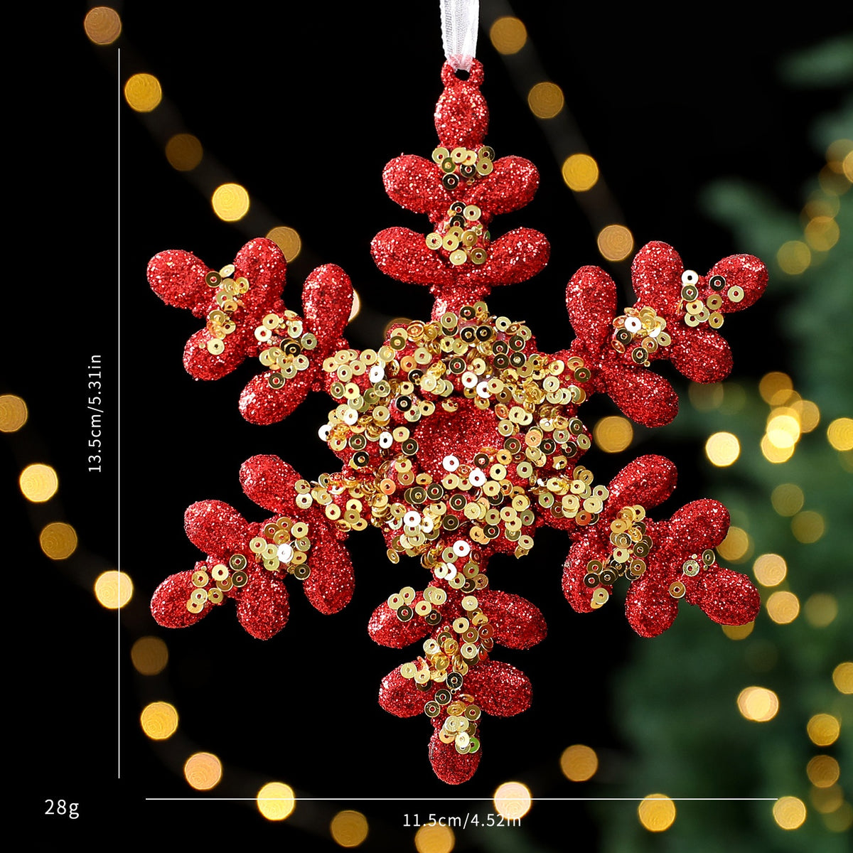Saintyuan PC Sequin Glitter Pendant Christmas Decoration Snowflake Ornament for Christmas Tree Decoration