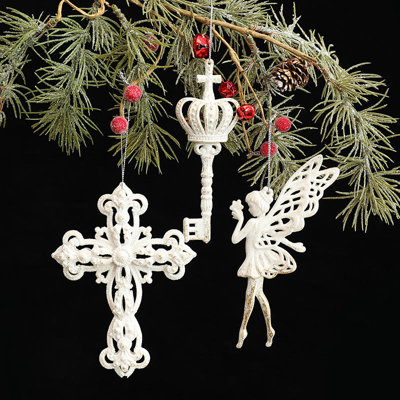 White Irregular Christmas Tree Ornament Decoration, Multiple Styles