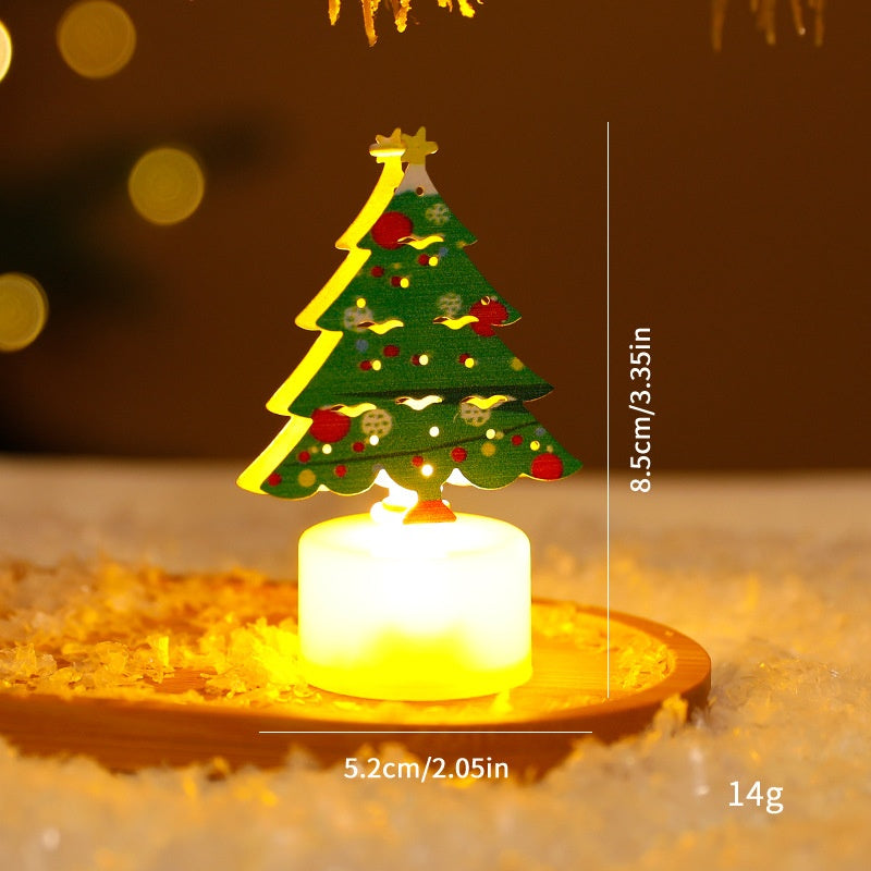 LED Electronic Candle Light Christmas Tree Santa Claus Snowman Creative Candle Night Light Decorative Ornament