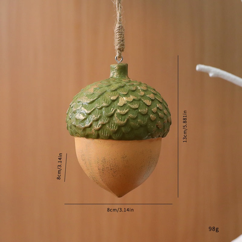 Christmas Wooden Acorn Star Tree Ornament Holiday Decoration Window Hanging