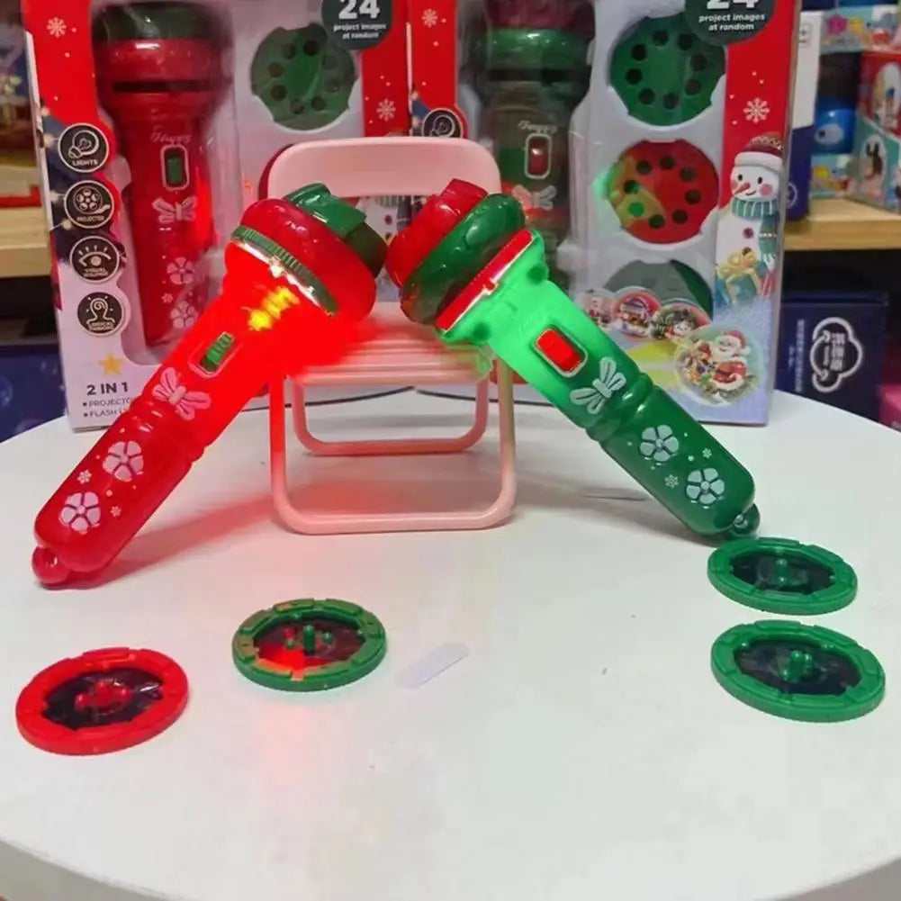 Christmas projection flashlight toy Christmas luminous toy Christmas