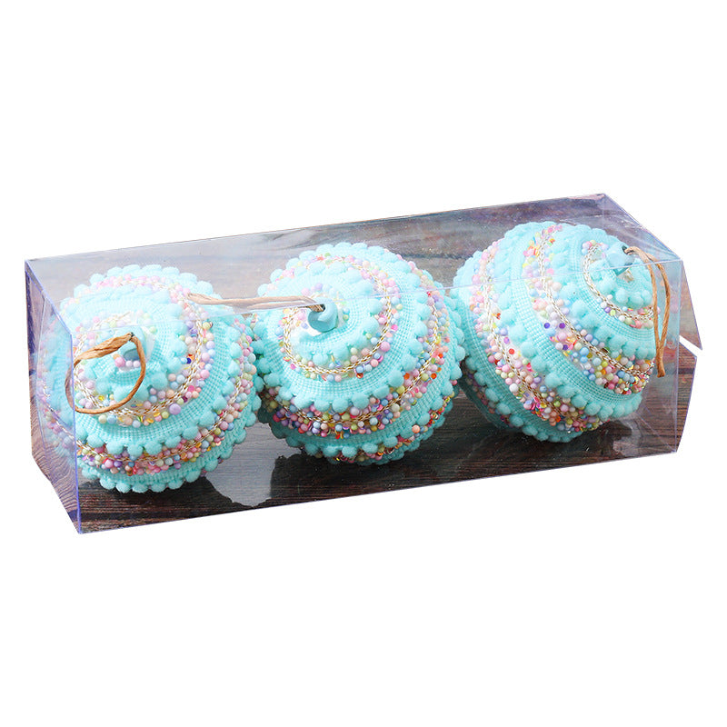 Christmas Ball Ornament Set 3PC Christmas Tree Decoration Colorful Balls Hanging Decor 8cm Holiday Decoration Ball