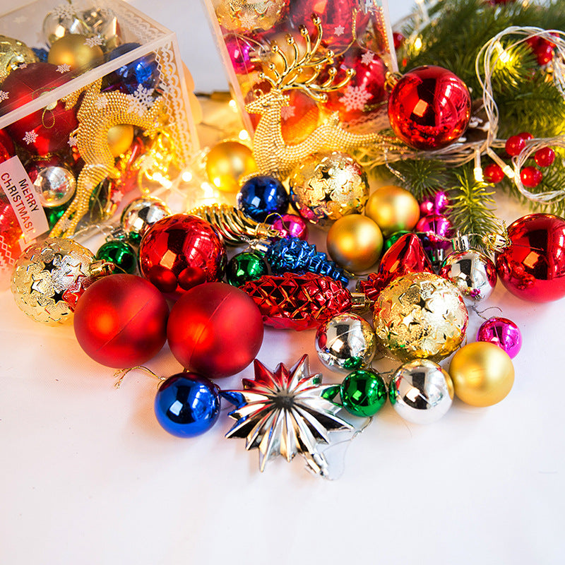 Christmas Decorations Bright Ball Gift Pack Christmas Tree Pendant Window Decoration Colorful Hanging Balls Set of 30