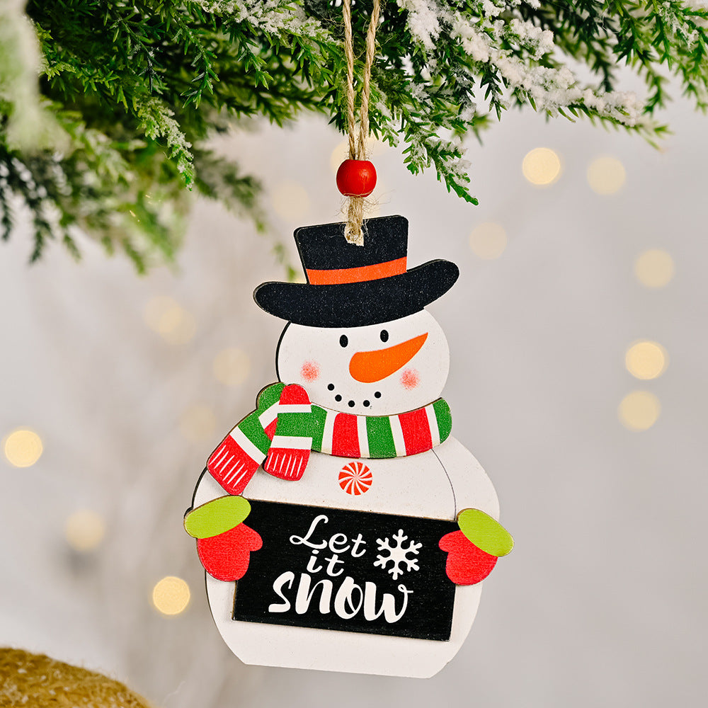 Christmas tree decoration, Christmas prints, wooden pendants, Christmas tree hanging decorations, home furnishings, shopping mall atmosphere decoration