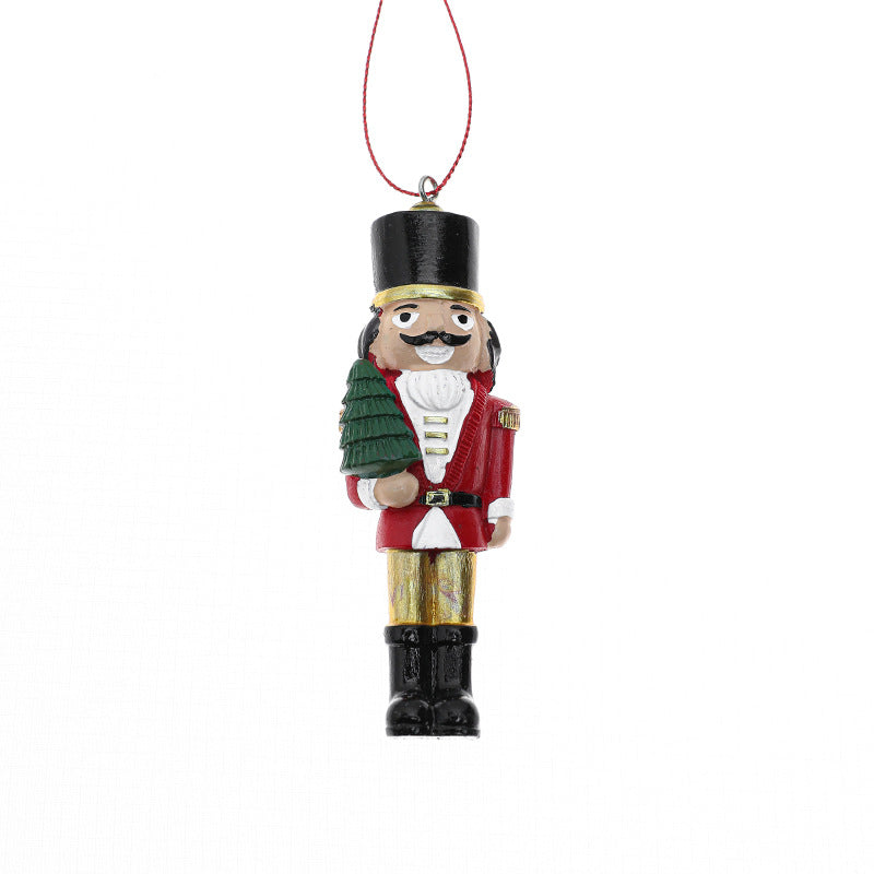 Christmas Walnut Box Resin Pendant Christmas Tree Accessories Decoration Soldier Shaped Pendant