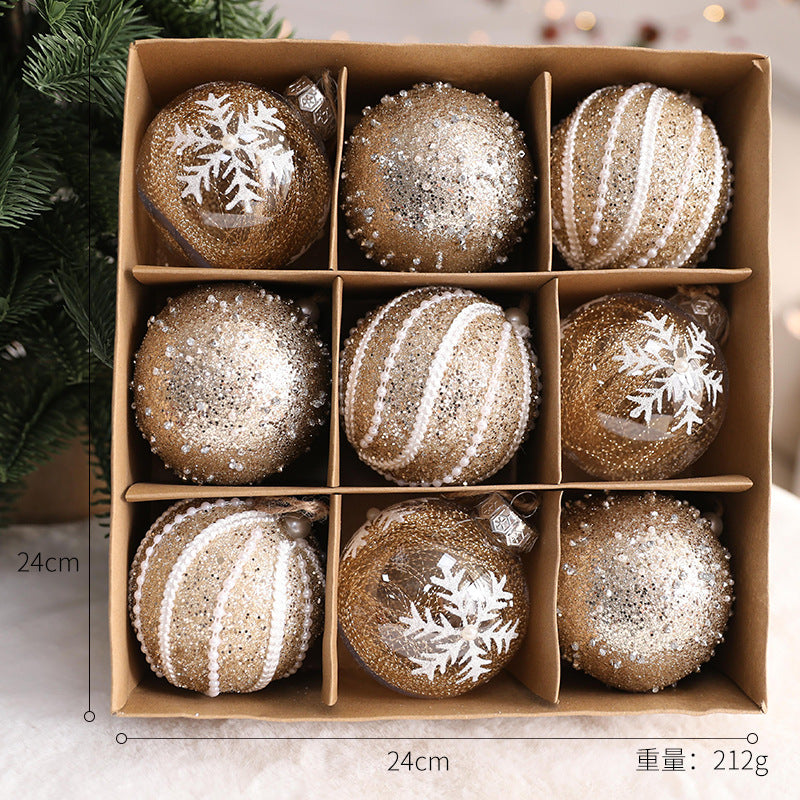 Christmas Tree Decorative Transparent Ball Ornament Hanging Decoration with Pendant Accessory