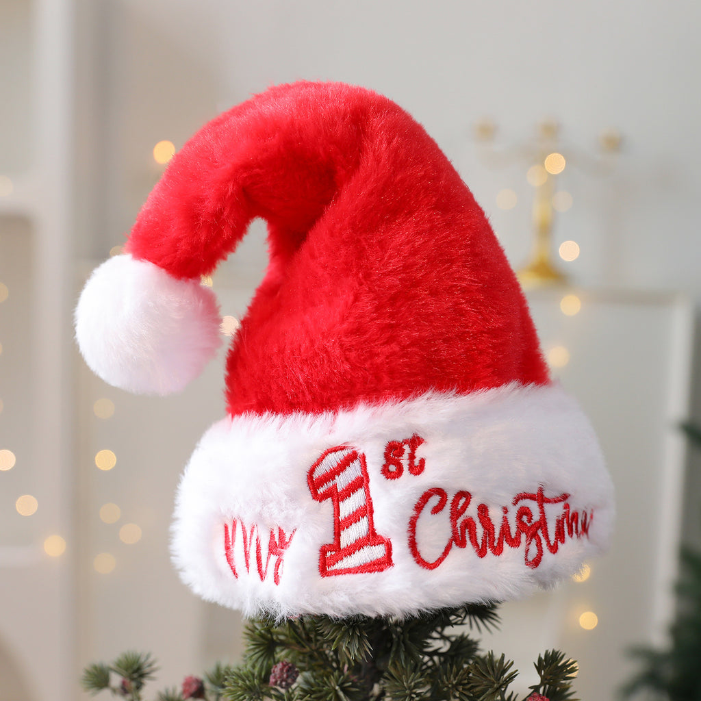 Fuzzy Christmas Hat Decoration DIY Christmas Stocking Gift Bag Christmas Tree Ornament Hanging Decor